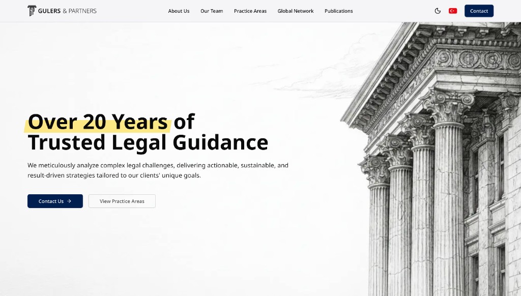 GULERS & PARTNERS website hero
